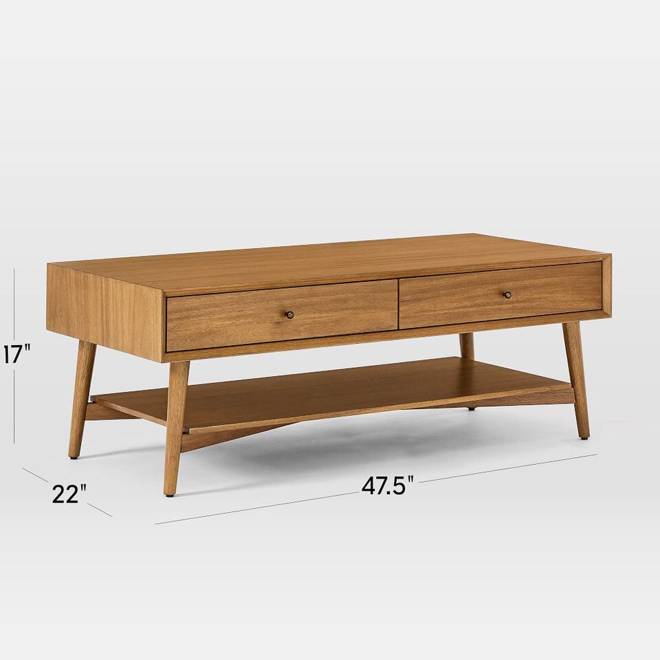 Mid-Century Storage Coffee Table (121 cm) - West Elm Australia